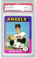 NOLAN RYAN~CALIFORNIA ANGELS~1975 TOPPS PSA-8 NM-MT (OC) HOT BASEBALL CARD #500