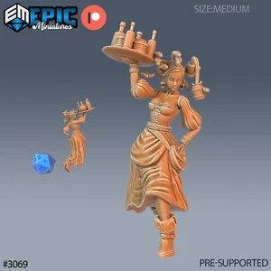 6K Resin 32mm Epic Miniatures Gorgon Waitress Serving  (Medium) for D&D - Picture 1 of 1