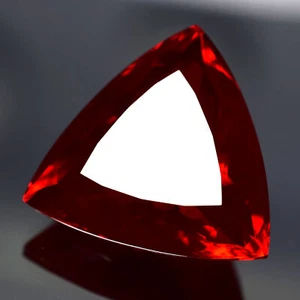 Red Ruby Lab-Created CERTIFIED Stunning Trillion Cut 38.75 Ct Loose Gemstone - Picture 1 of 11