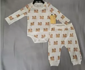 NWT Monica + Andy Puppy Dog Baby Bodysuit & Pant Set 6-9M Infant Outfit - Picture 1 of 4