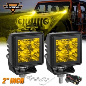 AUXBEAM 2pcs 2Inch 40W LED Work Light Cube Pods Amber Spot OffRoad Driving Light - Picture 1 of 12