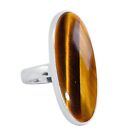Natural Tiger Eye Ring- Sterling Silver Tiger Eye Jewelry - Handmade Jewelry