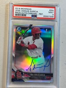 Adolis Garcia PSA 9 2018 Bowman Chrome 480 /499 Refractor 1st Prospect Auto CPA