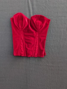 La Senza Red Velvet Strapless Corset NWT - Size M - Picture 1 of 5