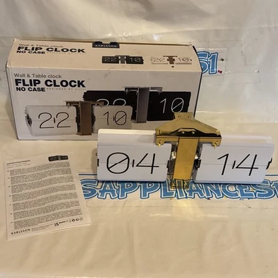 Karlsson Wall or Table Flip Clock - No Case- White/Gold (N) - Image 1 of 4