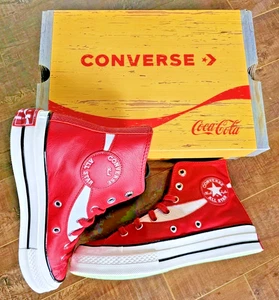 CONVERSE x COCA-COLA Chuck 70 Premium ROJO Cuero Zapatos UNISEX Hombres EE. UU. 6 Mujeres 8 - Imagen 1 de 23