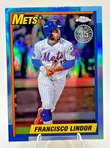 2025 Topps Chrome Baseball Francisco Lindor #90CB-10 Refractor - Mets - Picture 1 of 2