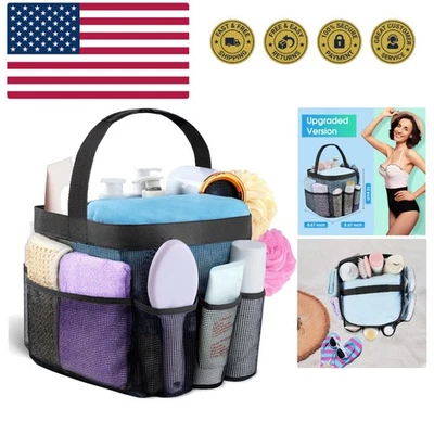 Carrito de ducha de malla portátil para dormitorio universitario esencial con 8 bolsillos, H... Foto 1 de 4