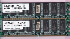 1GB 2x512MB PC3200 NANYA ELIXIR M2U51264DS8HB3G-5T DDR-400 RAM MEMORY KIT DDR1 - Picture 1 of 3