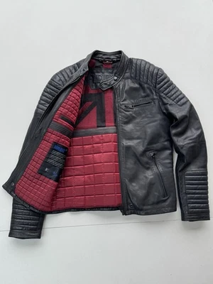 SUPERDRY Idris Elba IE Leading Man LEATHER JACKET Black Large great condition - Image 1 of 4