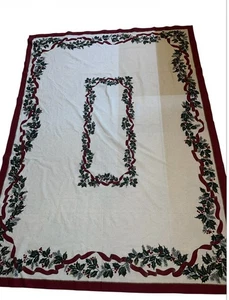 Vintage Christmas Tablecloth Christmas Approximate Size 41”x60” Rectangle - Picture 1 of 5