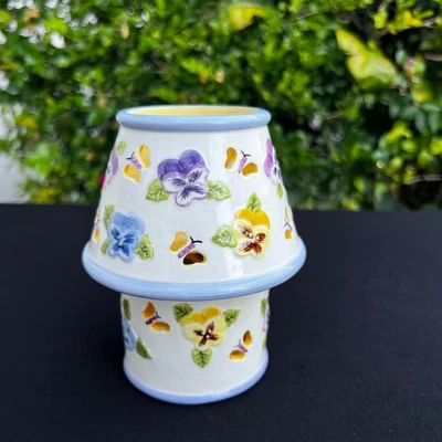 Accesorios de cera Juego de porta tarros pequeños pensamientos mariposas cerámica acento de velas Foto 1 de 4