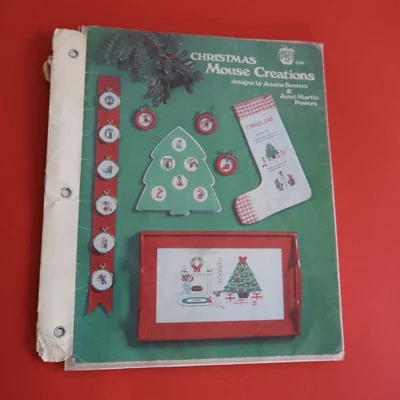 Vtg Christmas Mouse Mini Nice Cross Stitch Pattern Book- ADORABLE 90s Nostalgia - Image 1 of 4
