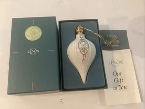 RARO ADORNO DE LÁGRIMA NAVIDEÑO VINTAGE LENOX 1990 EN CAJA - Imagen 1 de 3