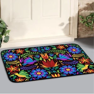 Doormat Floral Mexican Birds Floor Mat Resist Dirt Entrance Rug Machine Washa... - Picture 1 of 7