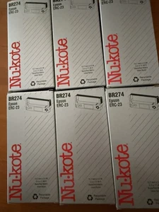 Six Nukote BR274 Replacement Ribbon For Epson Number ERC-23 Blk/Red Matrix - Picture 1 of 4