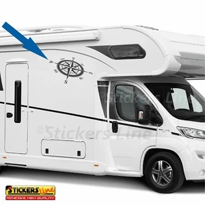 Adesivo ROSA DEI VENTI per camper,roulotte, furgoni,barche in vinile 60 x 36 cm - Foto 1 di 4