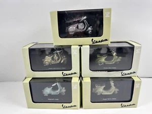 (5) New-Ray Vespas Scooters 1/32 Diecast #98, 125 U, 125 6 Giorni, 125, 150 GS - Picture 1 of 14