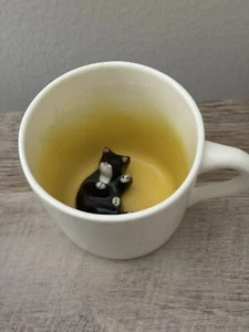 Spodeman Tazza da Caffè in Ceramica con 3D Bianco e Nero Gattino Gatto Sorpresa Vintage - Foto 1 di 11
