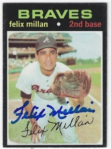 Autogrammkarte 1971 Topps Felix Millan Atlanta Braves #81 - mit Echtheitszertifikat - Bild 1 von 1