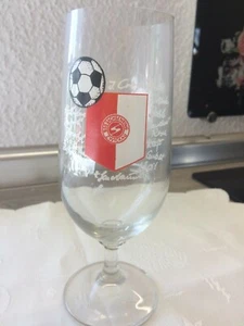 Fußballglas DDR Sachsenring Zwickau mit aufgedruckten Unterschriften - Bild 1 von 1