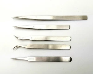 Modell Handwerk Pinzette 5er Set nicht magnetisch Edelstahl Juweliere Uhrmacher - Bild 1 von 4