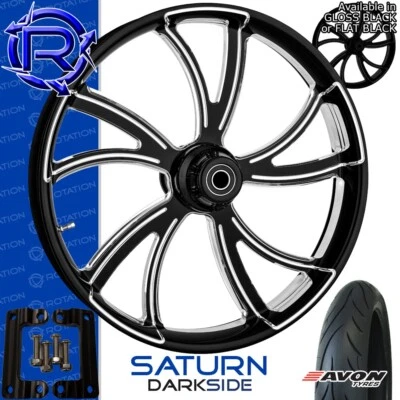 Rueda de motocicleta Rotation Saturn DarkSide paquete Kawasaki Vaquero Vulcan 21" Foto 1 de 2