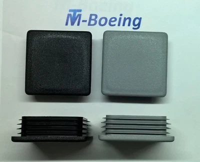 Lamellenstopfen Endkappen Stopfen Gleiter f. Quadrat-Rohr 80x80 grau + schwarz