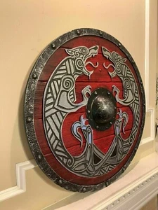 Schönes mittelalterliches Wikingerschild 24" Rundholzschild Schwermetall Passformgeschenk - Bild 1 von 4
