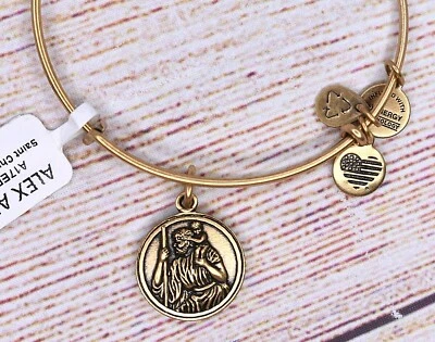 NUEVO NUEVO CON ETIQUETAS Alex and Ani San Cristóbal III Dije Brazalete Oro Pulsera Foto 1 de 2