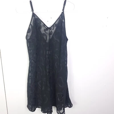 Fredericks Of Hollywood Dress Womens Small Sheer Lingerie Slip Mini Hearts - Image 1 of 4