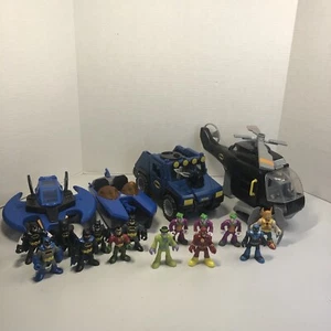 Fisher Price Imaginext Batman Super Friends Dc 4 Vehicles 14 Figures ATV Boat - Picture 1 of 12