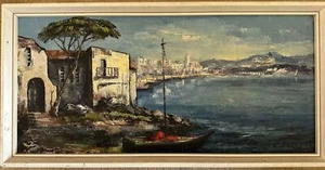 SANREMO FRIEDRICH KARL THAUER 1950/70 CIRCA DIPINTO OLIO SU TELA LIGURIA - Imagen 1 de 7