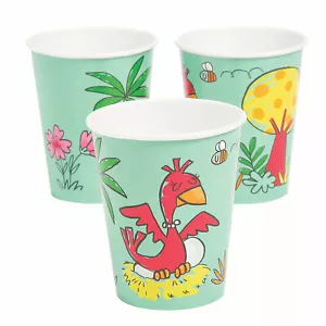 Girl Dinosaur Paper Cups, Party Supplies, 8 Pieces - Picture 1 of 1