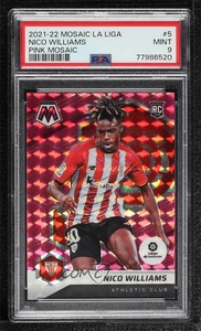 2021 Panini Mosaic La Liga Pink Prizm /25 Williams Jr Nico PSA 9 MINT Rookie RC