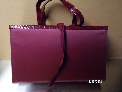 Estuche de Viaje de Maquillaje Estee Lauder Vintage Borgoña Duro Bolso de Cosméticos Bolso de Mano Foto 1 de 4