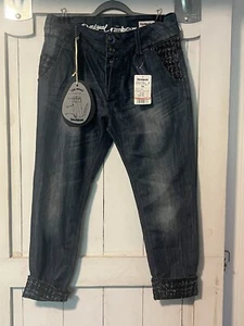 Desigual Damen Jogger Jeans 32 Blau Rainbow The Magic Baggy Fit Patchwork Boho - Bild 1 von 8