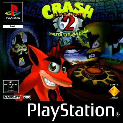 Crash Bandicoot 2 PS1 scatola di ricambio anteriore PAL custodia arte inserto solo cover