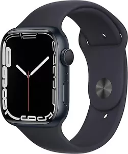 Sehr gut! Apple Watch S7 45mm GPS + LTE Schwarz Aluminiumgehäuse Mitternachtsarmband - Bild 1 von 4