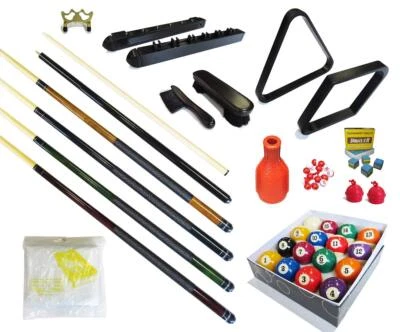 BILLIARD DEPOT Billiard Accessory Kit Includes Cues Bridge Balls and More 32 Pieces