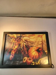 Colored 5D Diamond Art Framed Fall Pumpkin Wall Decor 15x11 Fall Autumn Harvest - Picture 1 of 6