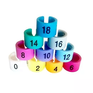 100 Colored Hanger Size Garment Marker (Sizes 0-18 even avail) Plastic Size Tags - Picture 1 of 16