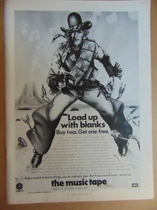 1975 Capitol Cassette Tape Gunslinger dice Carica con vuoti stampa artistica annuncio - Foto 1 di 1