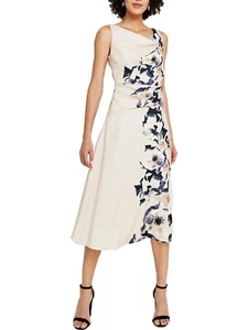 DKNY Women's Elegant Cascading-Floral Cowlneck Midi Dress, Beige, 14 - Picture 1 of 4