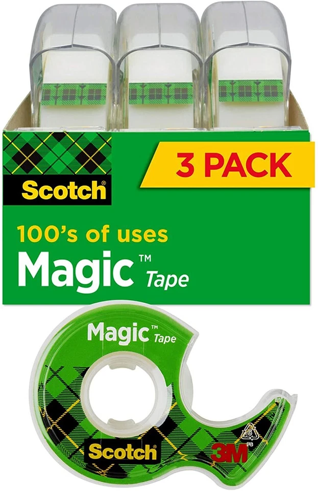 Scotch Magic Tape, 3 rollos, numerosas aplicaciones, invisible, diseñada para... Foto 1 de 4