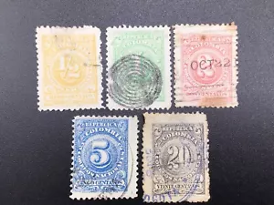 Colombia 1904 part set five used. P76 - Picture 1 of 1