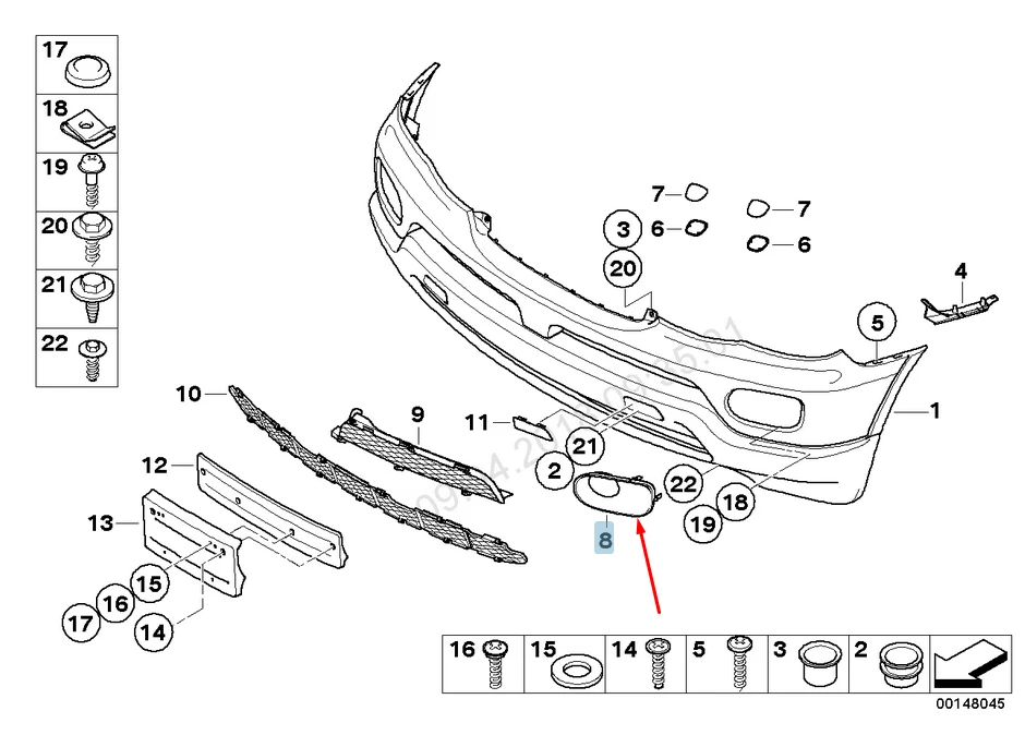 NUEVO BMW X5 E53 PARRILLA ANTINIEBLA IZQUIERDA 51117129299 7129299 2005 OEM NO🇺🇸DEBERES Foto 1 de 1