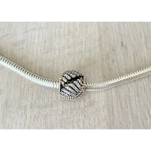 Authentic Pandora Sterling Silver Charm, Snake Chain Necklace Crystal Pavé Charm - Picture 1 of 8