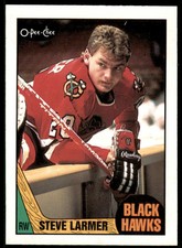 1987-88 O-PEE-CHEE STEVE LARMER . CHICAGO BLACKHAWKS #59