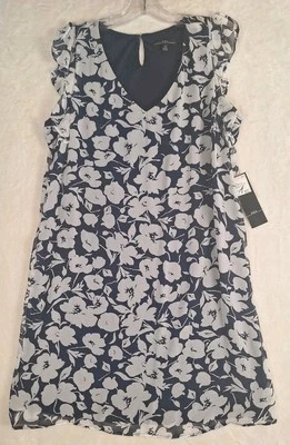 R&K Women's 12 (L) Chiffon Shift Dress Flutter Sleeve Floral Lined Y2K Sears NWT - Image 1 of 4